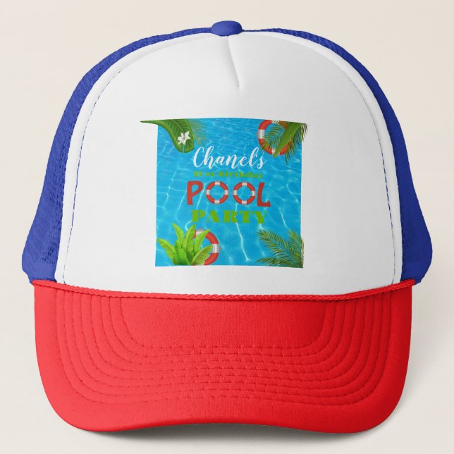 Pool Party | Birthday  Trucker Hat (Front)