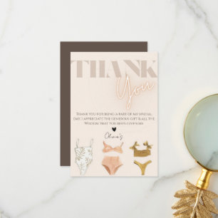 Pool party bridal shower thank you card