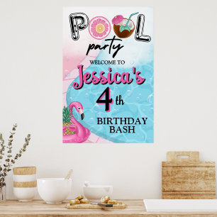 Pool Party Bright and Colourful  Poster