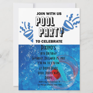 Pool Party Customisable Invitation