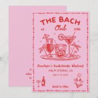 Pool Party Cute Cocktail Bachelorette Party Invite