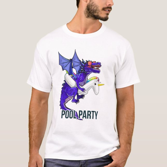 Pool Party Dragon Unicorn Float Shirt Dragon Gifts (Front)