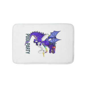 Pool Party Dragon Unicorn Float Shirt Dragon Gifts Bath Mat