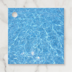Pool Party Elegant Blank Blue Water Template Favour Tags