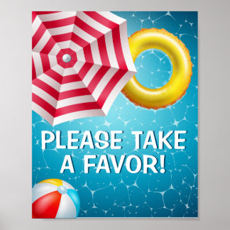 Pool Party Favor Sign