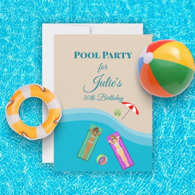Pool Party for 30th Birthday Invitation (Creator Uploaded)