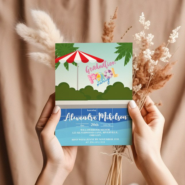Pool Party Graduation Invitation (Creator Uploaded)