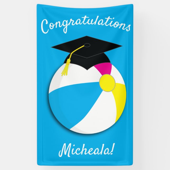 Pool Party Graduation Party Banner (Vertical)