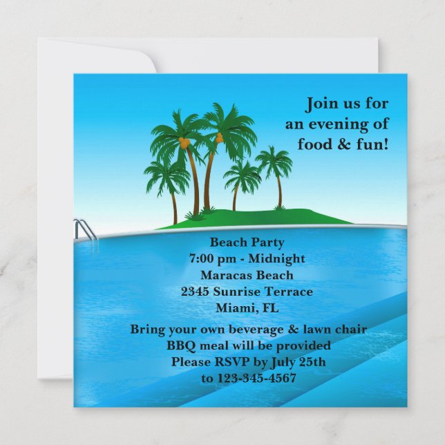 Pool Party Invitation (Front)