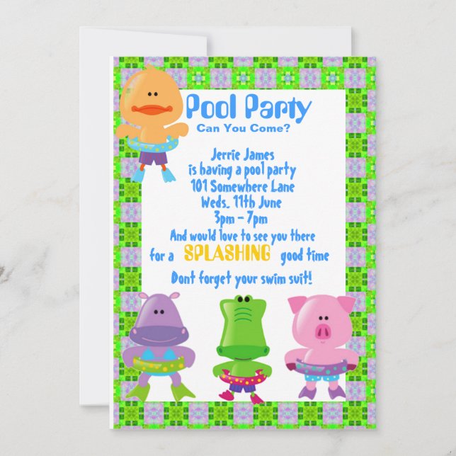 POOL PARTY INVITATION (Front)