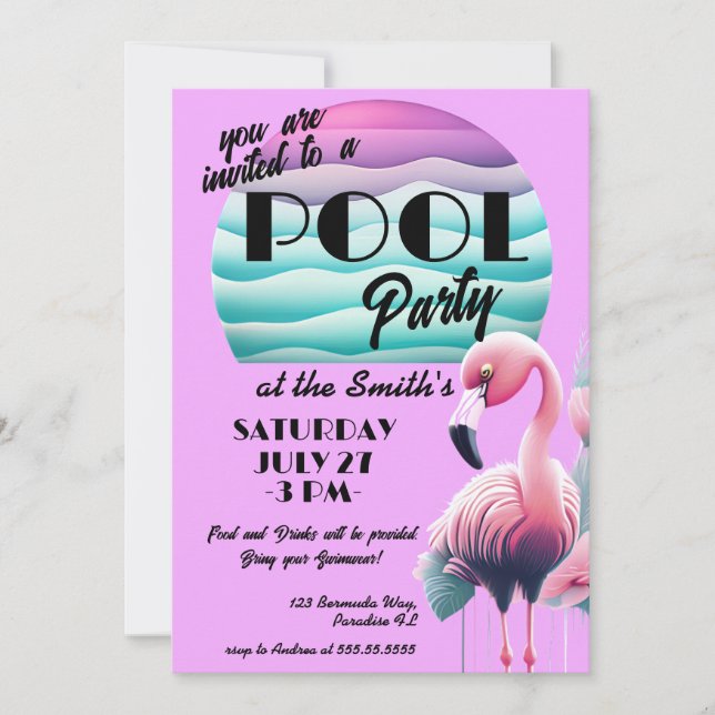 Pool Party Invitation (Front)