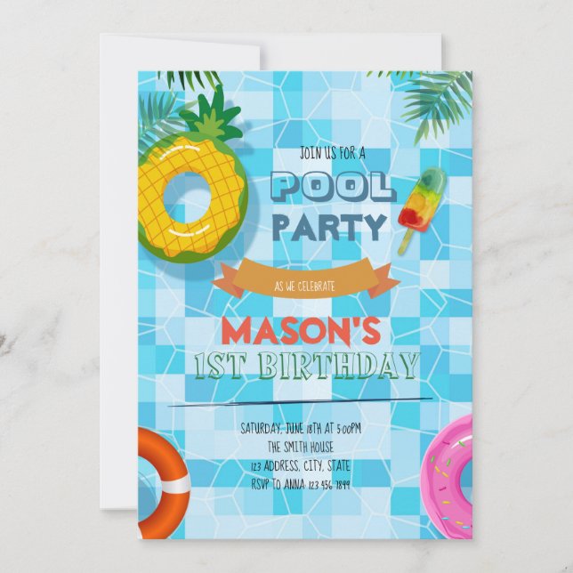 Pool party invitation (Front)