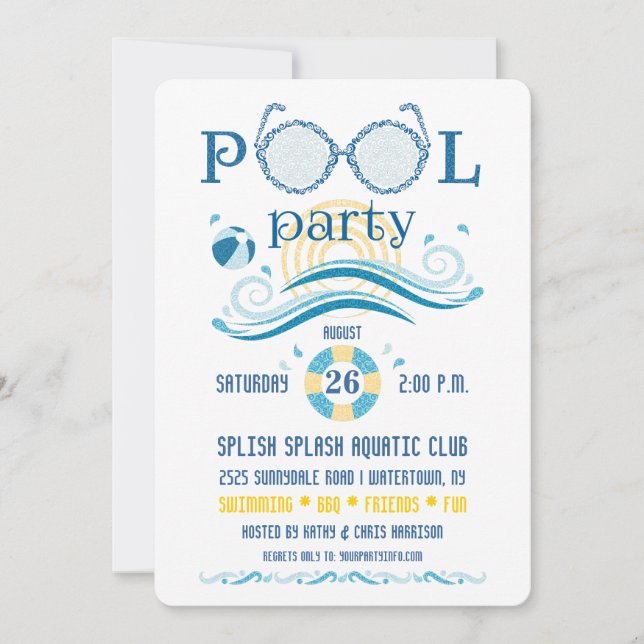 Pool Party Invitation (Front)