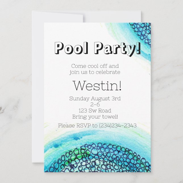 Pool party  invitation (Front)