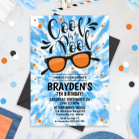 Pool Party Invitation Boy Cool by the Pool Party
