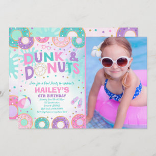 Pool Party Invitation Dunk And Doughnuts Pool Part