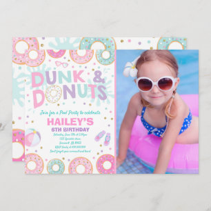 Pool Party Invitation Dunk And Doughnuts Pool Part