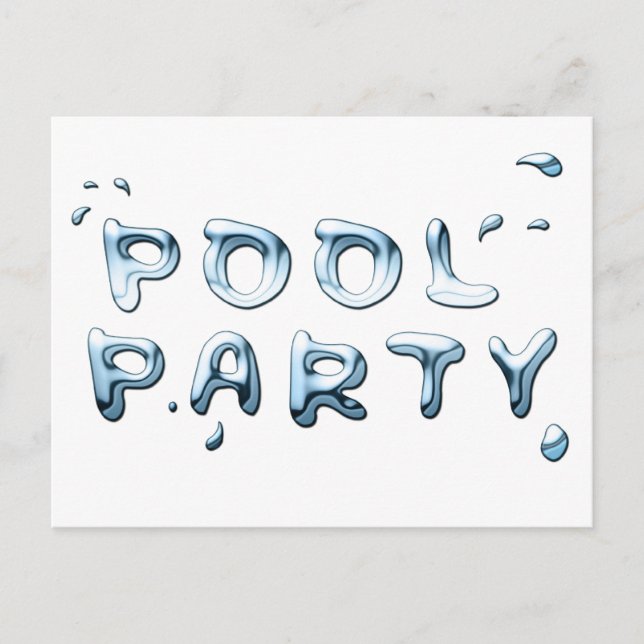 pool party invitation : liquids postcard (Front)