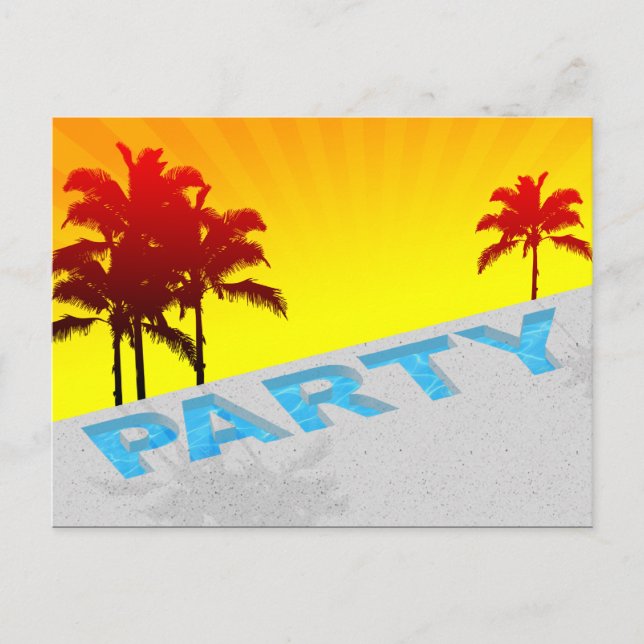 pool party invitation postcard (Front)