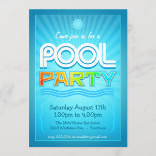 Pool Party Invitation - Summer Fun Celebration