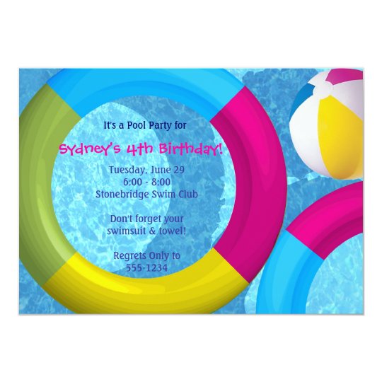 Pool Party Invitations