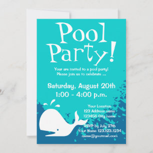 Pool party invitations   Custom invites