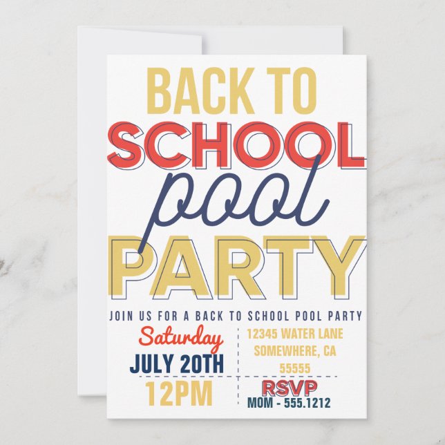 POOL PARTY  INVITE (Front)