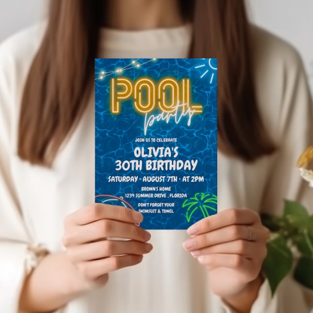 Pool Party Invite For Adults Pool Party Birthday (Creator Uploaded)
