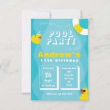 Pool Party - Kids Themed Birthday Party Invitation