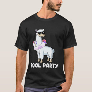 Pool Party Llama Party Celebration for Women T-Shirt