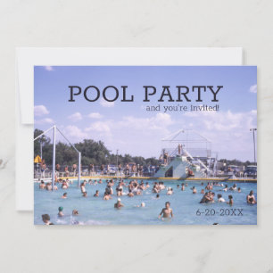 Pool Party Mid-century Retro Swimsuits Invitation