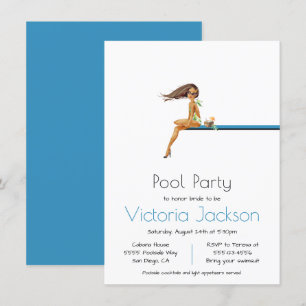 Pool Party Minimalist Invitation
