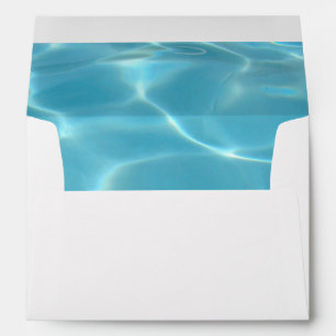 Pool Party Nautical Aqua and White Custom Envelope