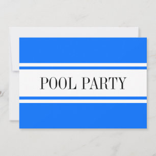 POOL PARTY Nautical Blue White Racing Stripes  Holiday Card