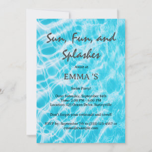 Pool Party or Swim Party  Invitation