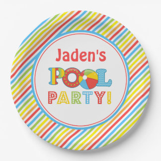 Pool Party Paper Plates, Pool Party Decor Plate