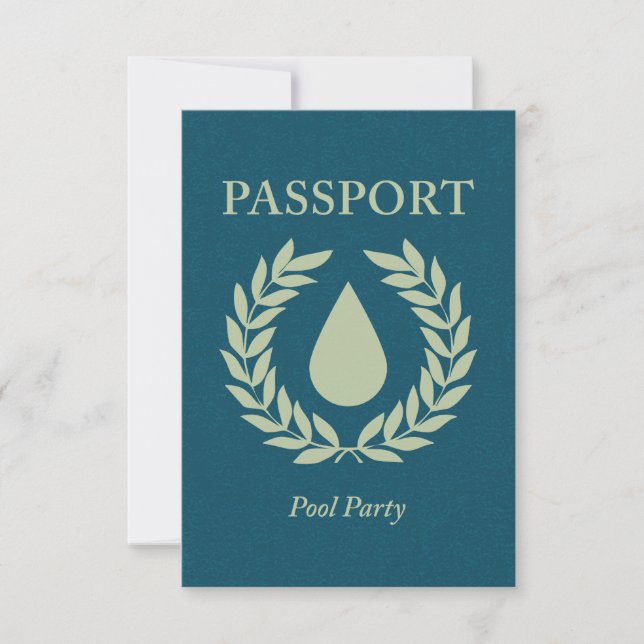 pool party passport invitation (Front)