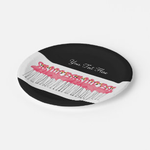 Pool Party Pink Flamingos Design Paper Plate
