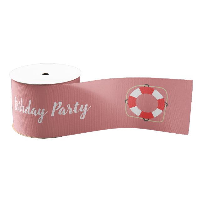 Pool Party Pink Gros Grain Ribbon Grosgrain Ribbon (Spool)