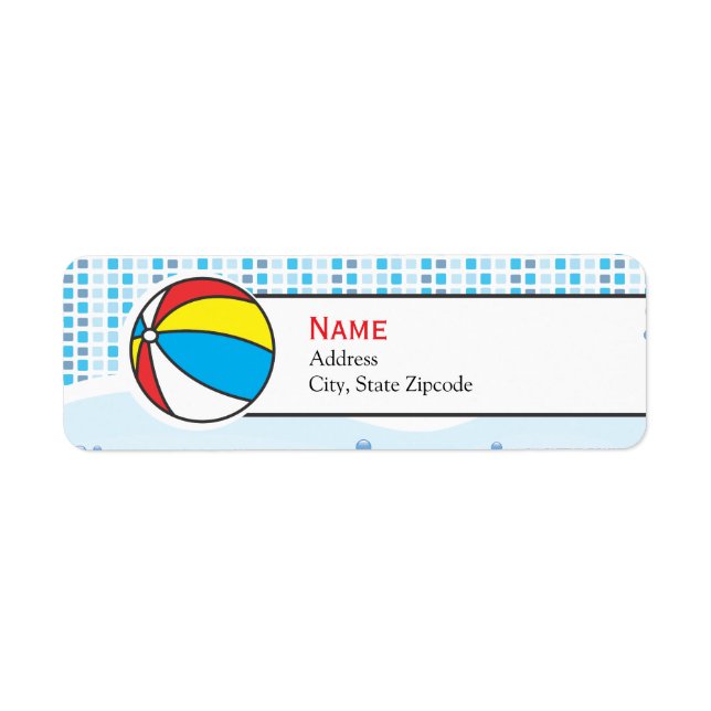 Pool Party Return Address Label (Front)