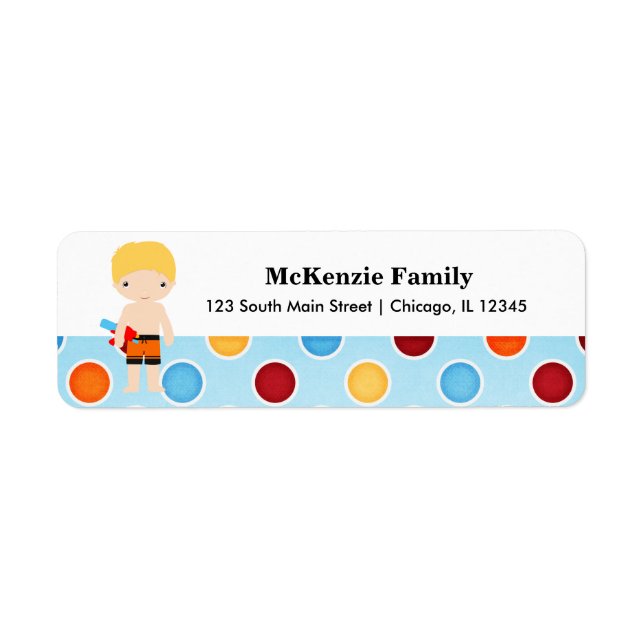 Pool Party Return Address Label (Front)
