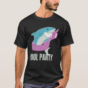 Pool Party Shark Unicorn Fishing T-Shirt