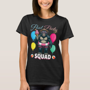 Pool party squad funny gorilla summer vacation T-Shirt
