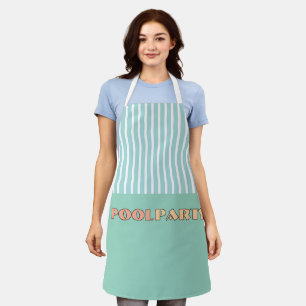 POOL PARTY Stripe Caterer Chef  Apron