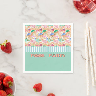 Pool Party Stripe Umbrella Napkin
