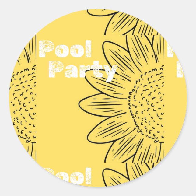Pool Party Summer 2024 Classic Round Sticker (Front)