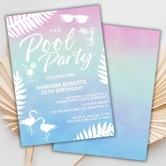 Pool Party Summer Birthday Party Invitation (Creator Uploaded)