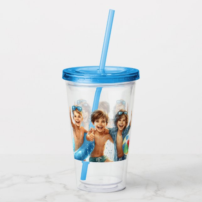 Pool Party Summer Fun Pool Party  Acrylic Tumbler (Back)