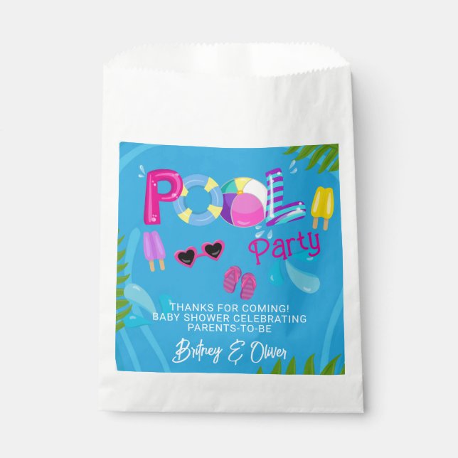 Pool Party Summer Girl Baby Shower Favour Bag (Front)