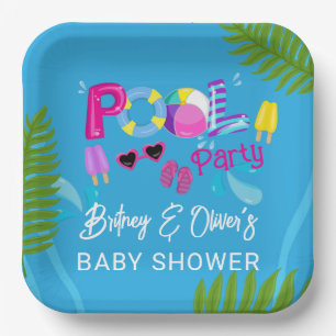 Pool Party Summer Girl Baby Shower Paper Plate